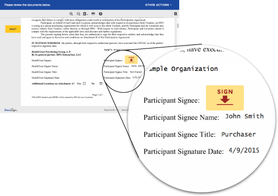 DocuSign preview